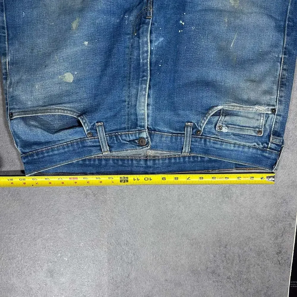 Levi's 505 Straight Leg Distressed Blue Denim Jeans